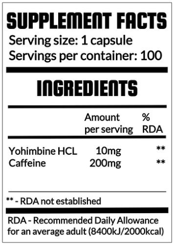 QRP Nutrition Yohimbine+Caffeine (100capsules)