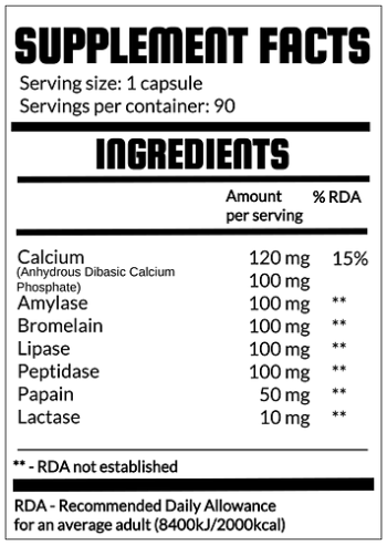 QRP Nutrition Digestive Enzymes 90capsules