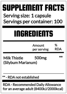 QRP Nutrition Milk Thistle 500mg 100capsules