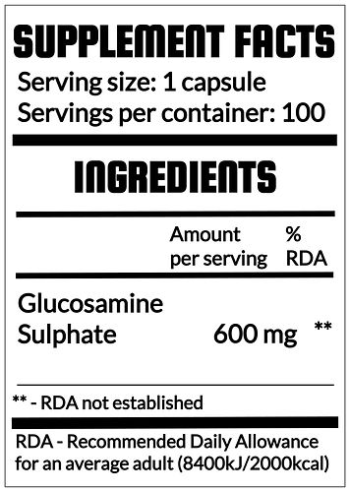 QRP Nutrition Glucosamine Sulphate 600mg 100capsules