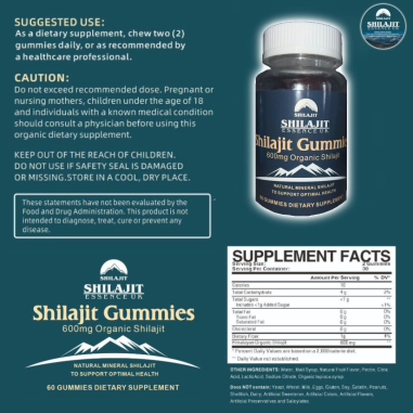 Shilajit Gummies Max Strength, pure 100% Authentic Himalayan Origin