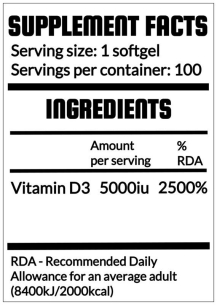 QRP Nutrition VITAMIN D3 5000iu 100softgels