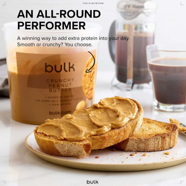 Bulk Natural Roasted Peanut Butter Tub, Crunchy, 1 kg, Vegetarian