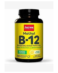 Jarrow Formulas Methyl B-12- 1000mcg Lemon Flavour,100 Chewable Tablets