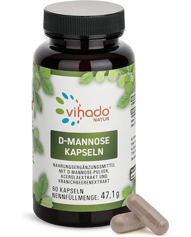 Vihado Natur D-Mannose - With Cranberry and Acerola - Naturally Rich in Vitamin C