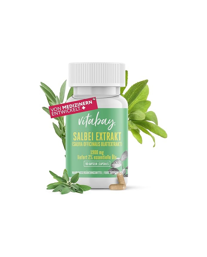 Sage Extract 2000 mg (Leaf Extract, Salvia Officinalis, 2% Essential Oils)