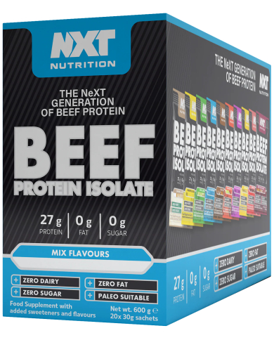 NXT Beef Isolate Sachet Mixed Sample Box (20 x 30g) NXT Beef Isolate Sachet Mixed Sample Box (20 x 30g)