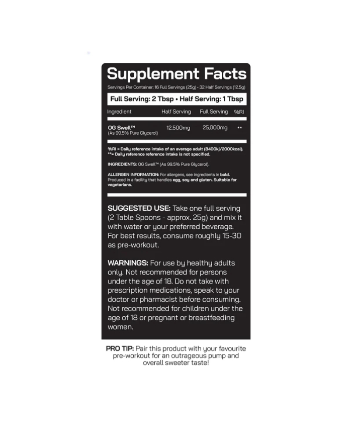 OG Swell - Glycerol Pump Pre-workout Serum