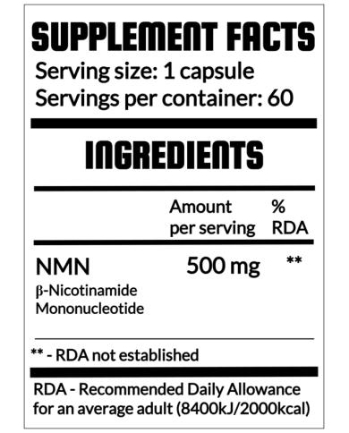 QRP NUTRITION NMN 500MG 60 CAPSULES
