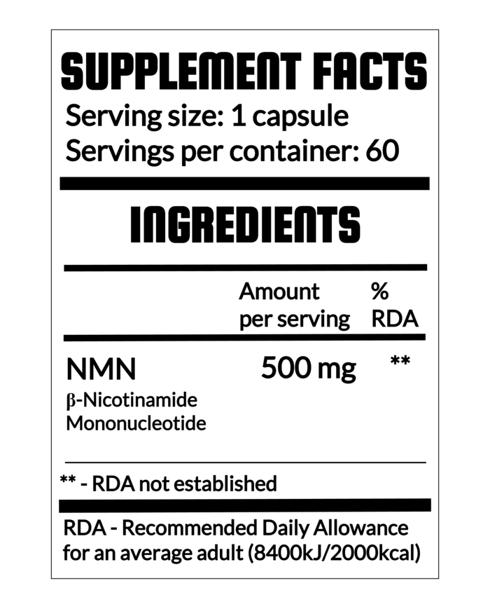 QRP NUTRITION NMN 500MG 60 CAPSULES