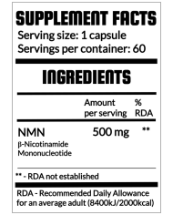 QRP NUTRITION NMN 500MG 60 CAPSULES