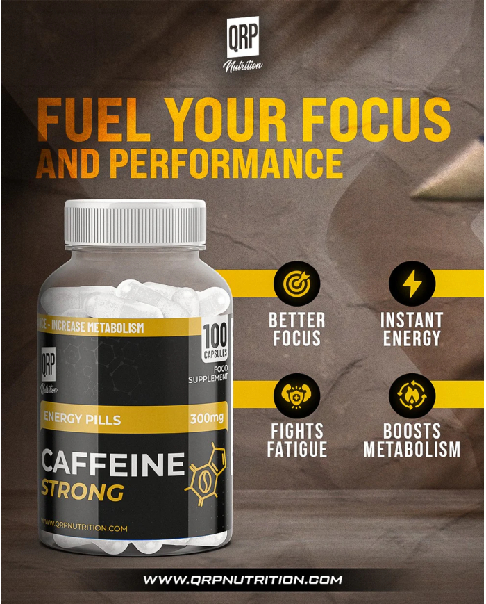 QRP Nutrition Caffeine 300mg (100 Capsules)