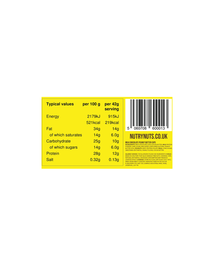 Nutry Nuts - Milk Chocolate Peanut Butter Cups - Pack of 2
