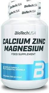 Biotech USA Calcium Zinc Magnesium 100 Tabs