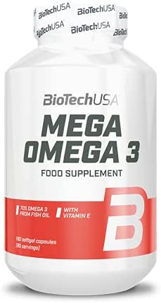 BioTechUSA Mega Omega 3, Nutritional Supplement in softgel Capsules, 70% EPA and DHA Omega-3 Fatty Acid Content,