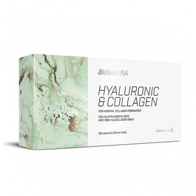 BiotechUSA Hyaluronic & Collagen 120 Capsule Packs.